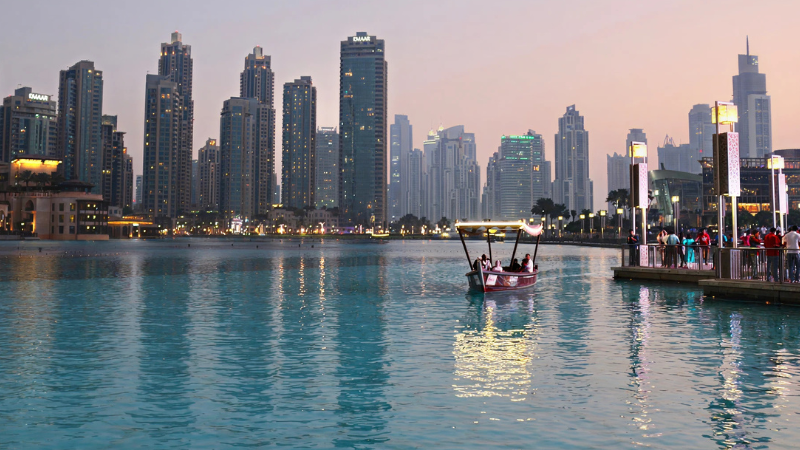 Dubai city in the evening